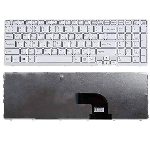 WISTAR Laptop Keyboard Compatible for Sony VAIO SVE15 SVE-15 Series SVE1511A1E SVE15111EA SVE15113EN White